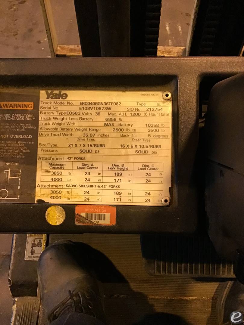 1999 Yale ERC040RGN36TE082