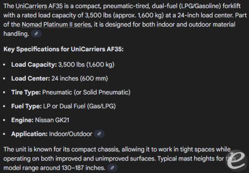 2020 Unicarriers AF35