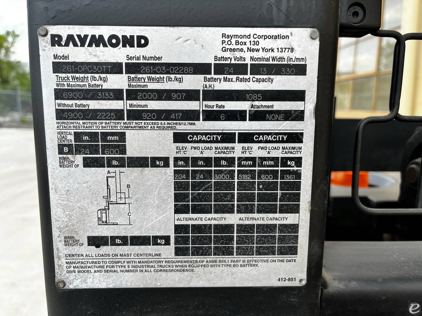 2003 Raymond 261-OPC30TT