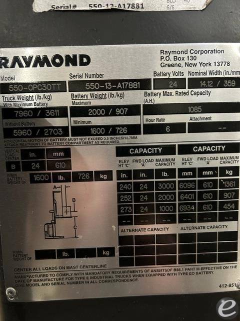 2013 Raymond 550OPC30TT