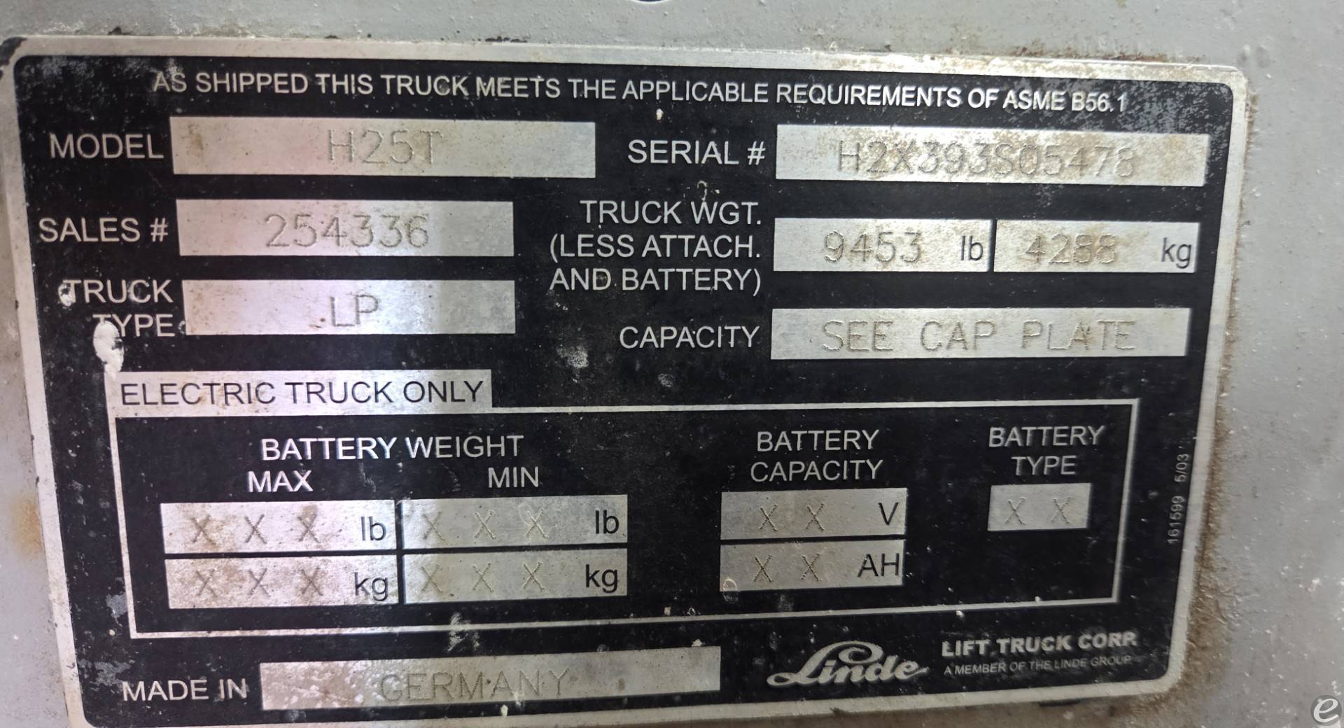 2005 Linde H25T
