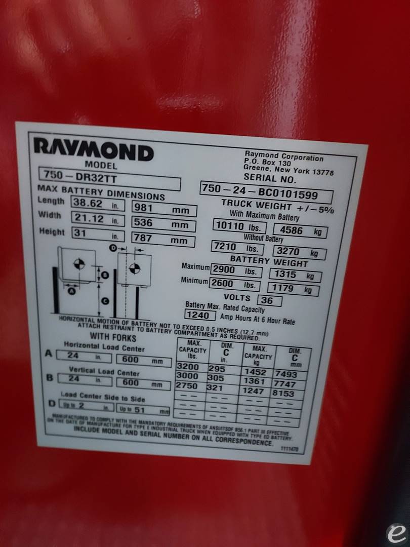2024 Raymond 750-DR32TT