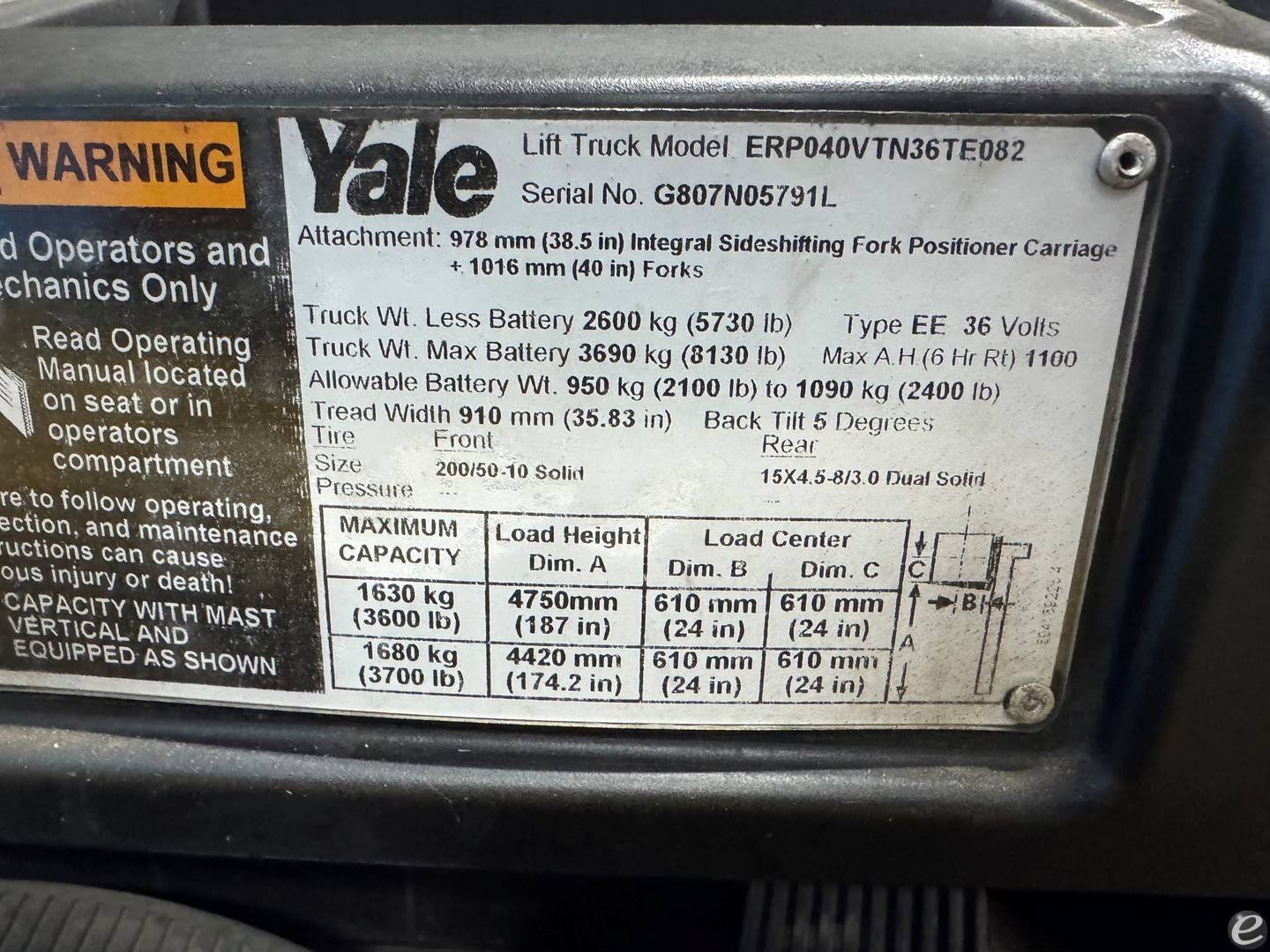 2013 Yale ERP040VT