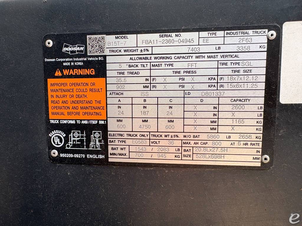 2021 Doosan B15ST-7