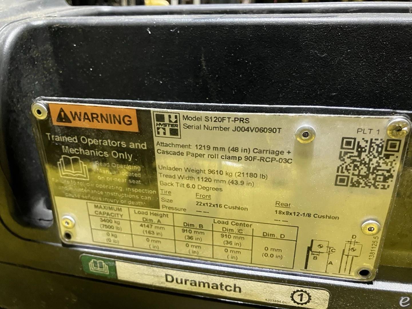 2019 Hyster S120FTPRS