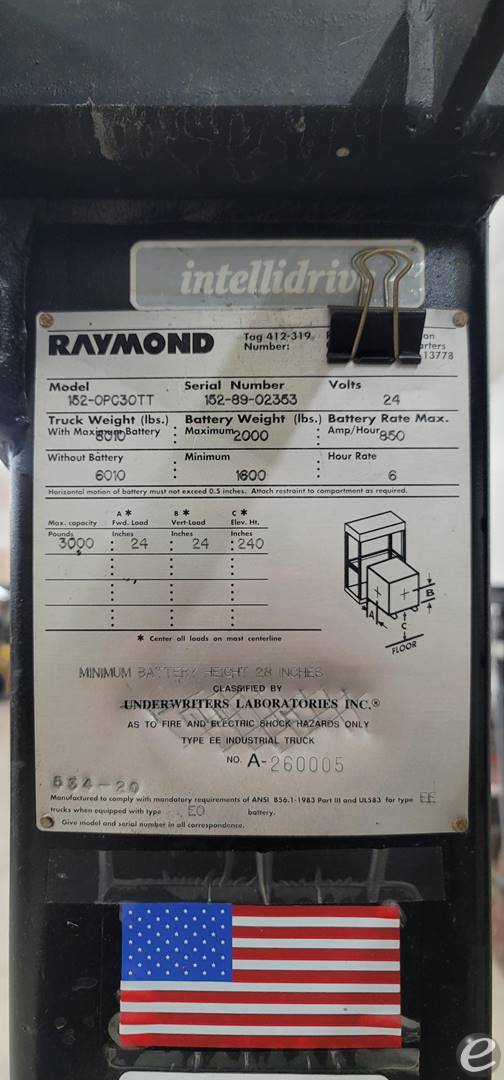 1989 Raymond 152-OPC30TT