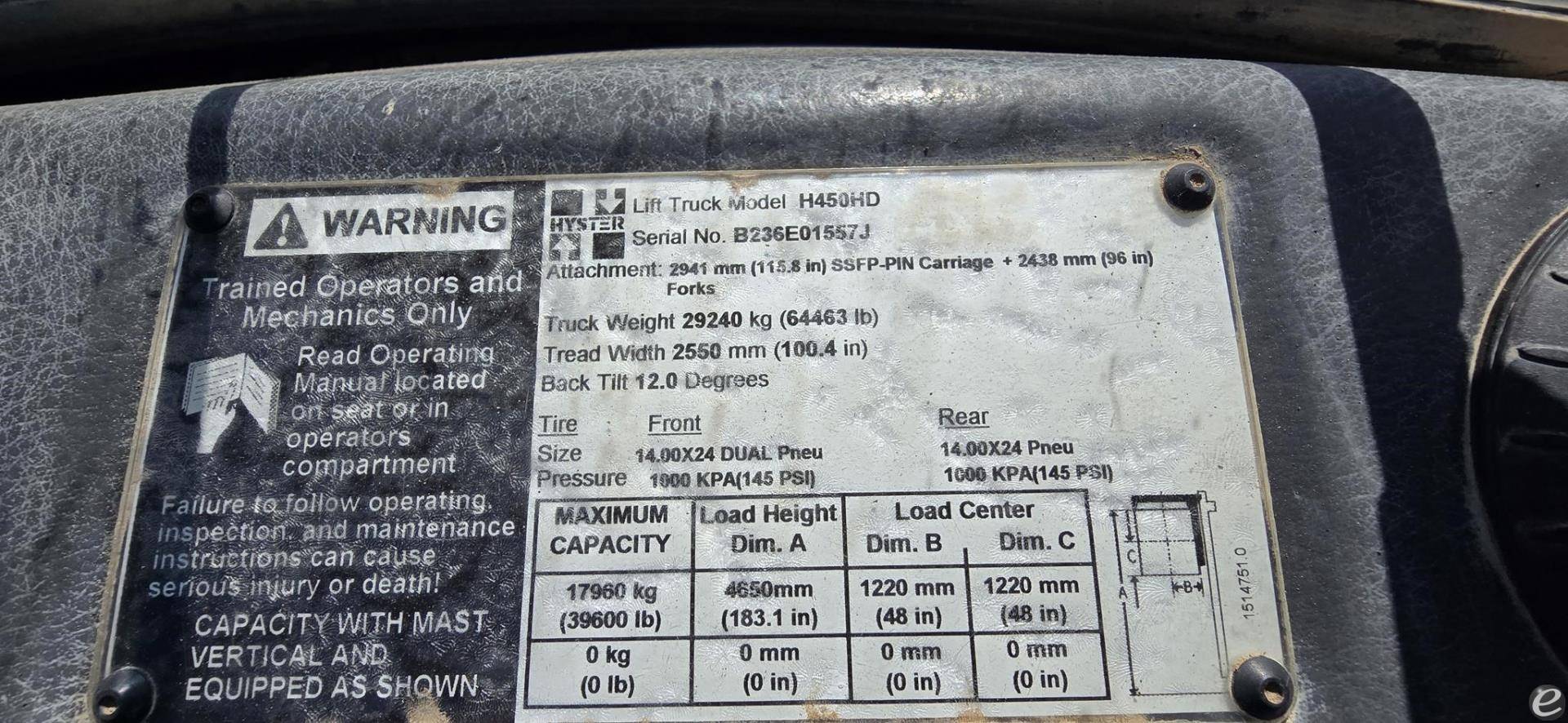 2011 Hyster H450HD