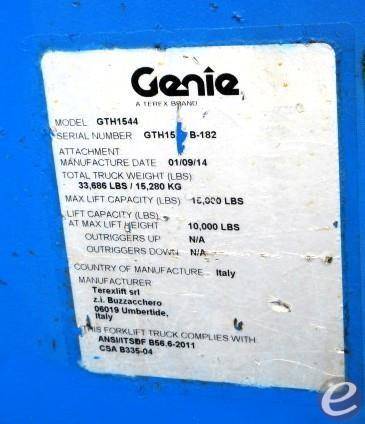 2014 Genie GTH1544