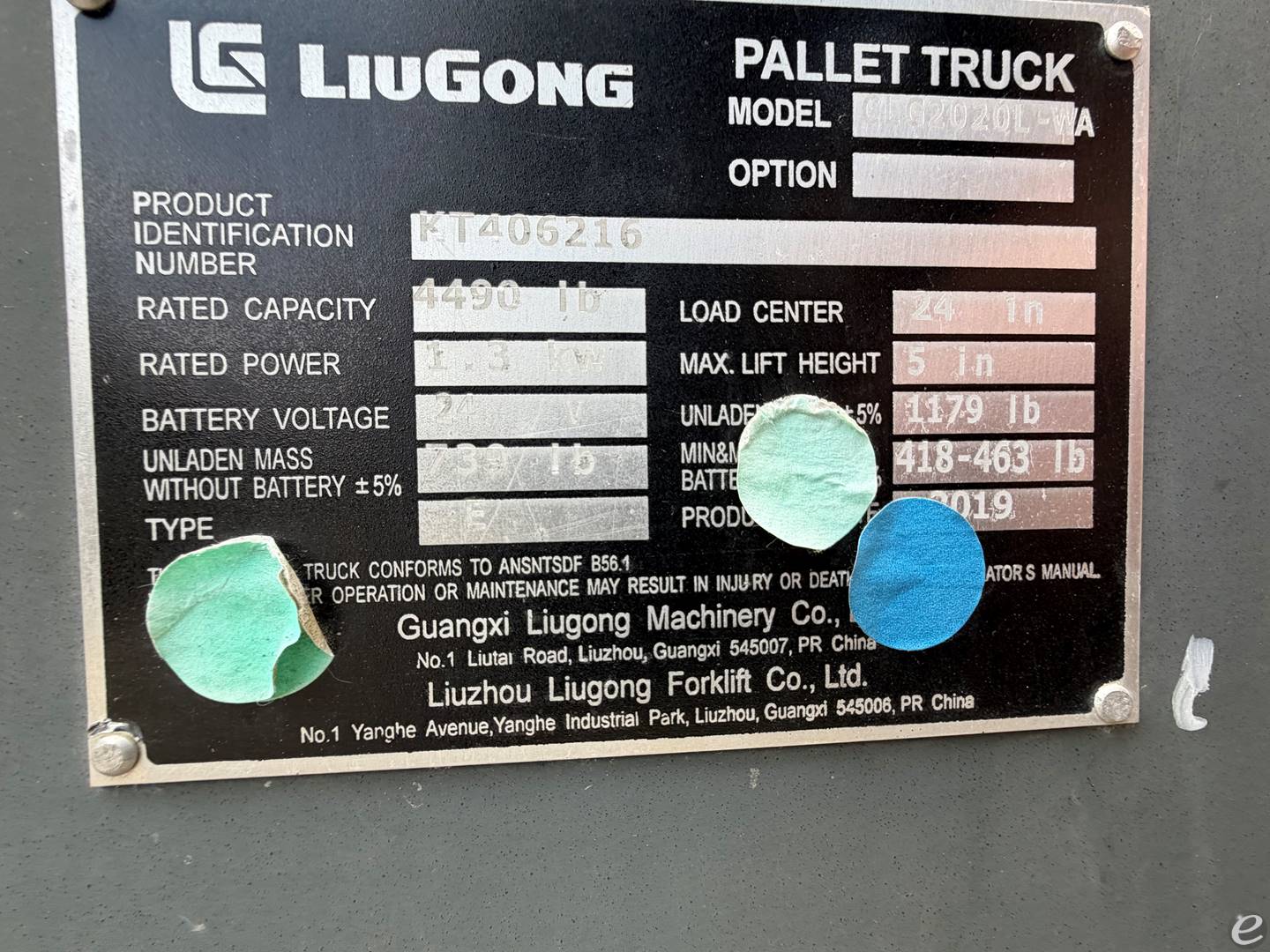 2020 Liugong CLG2020L-WAN/N