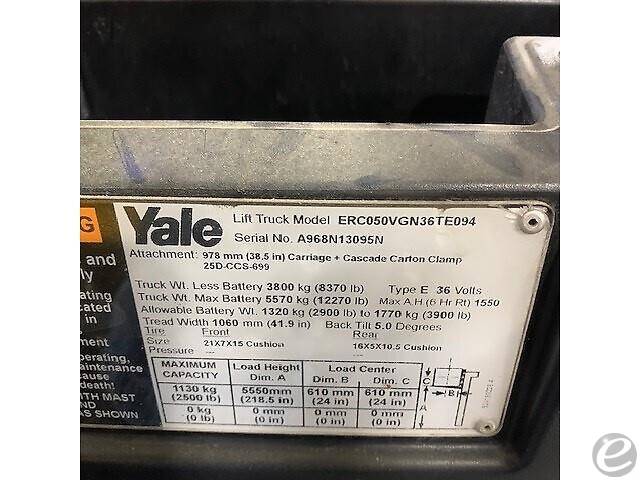 2015 Yale ERC050VG Electric Forklift - 123Forklift