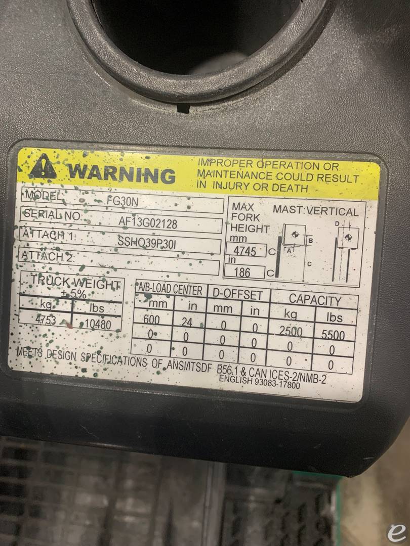 2019 Mitsubishi FG30N5 LP Gas Forkl...