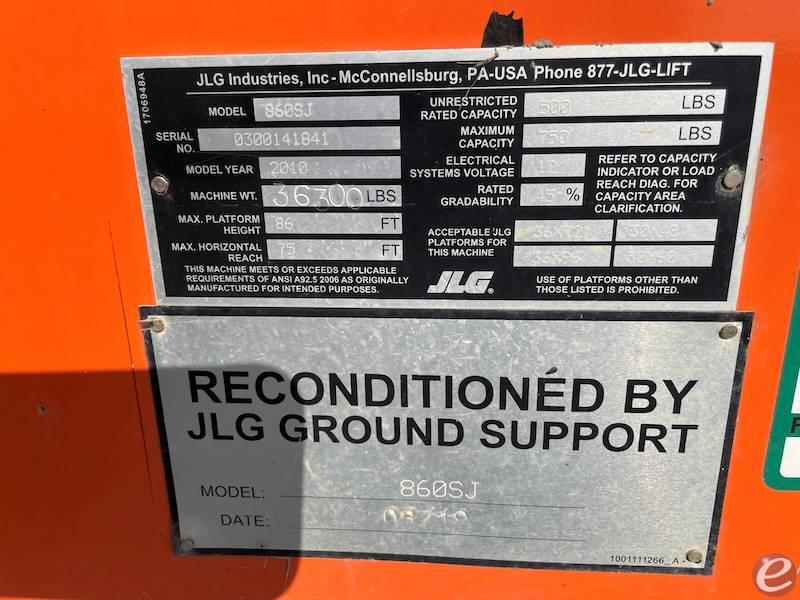 2019 JLG 860SJ