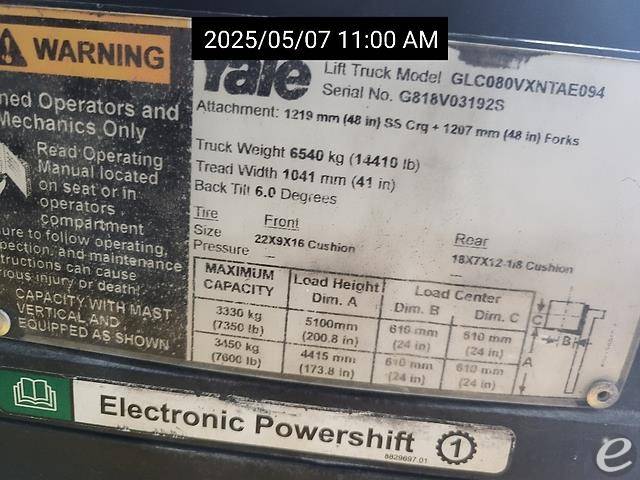 2018 Yale GC080VXBCS