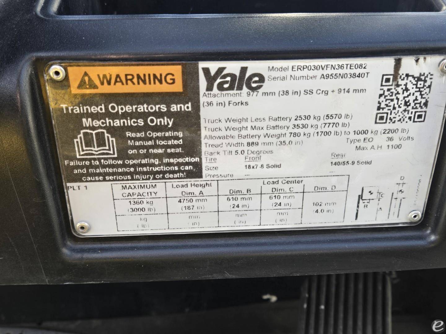 2019 Yale ERP030VF