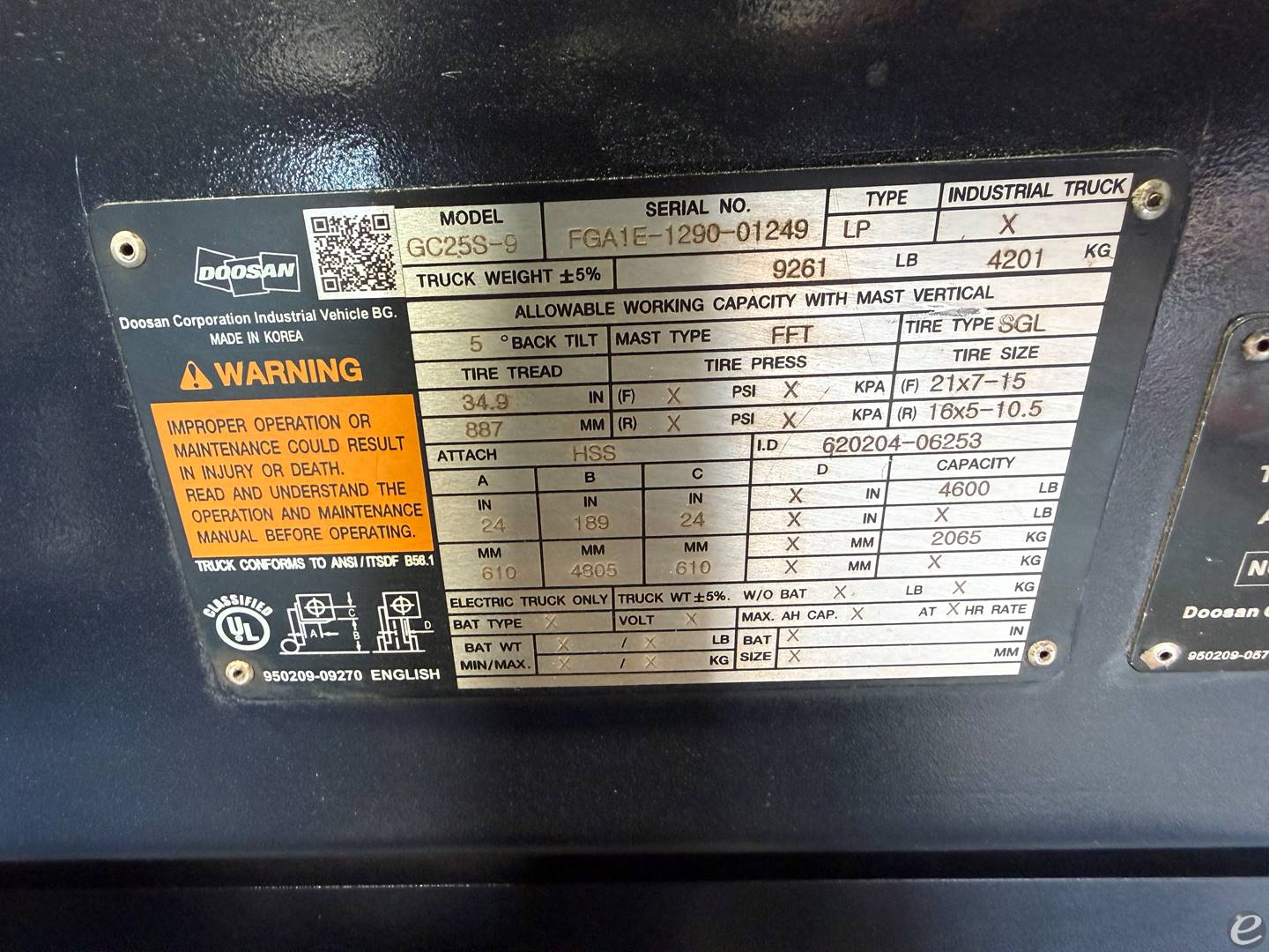 2021 Doosan GC25S-9