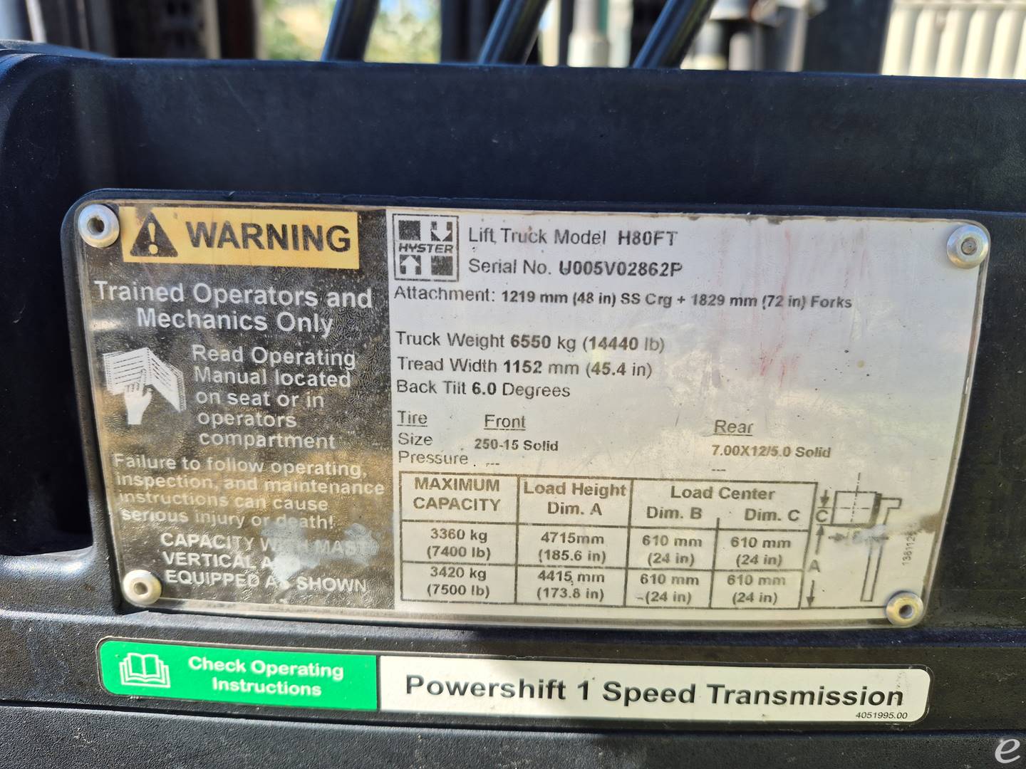 2016 Hyster H80FT