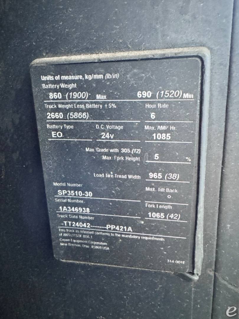 2009 Crown SP3510-30 Electric Order Picker - 123Forklift