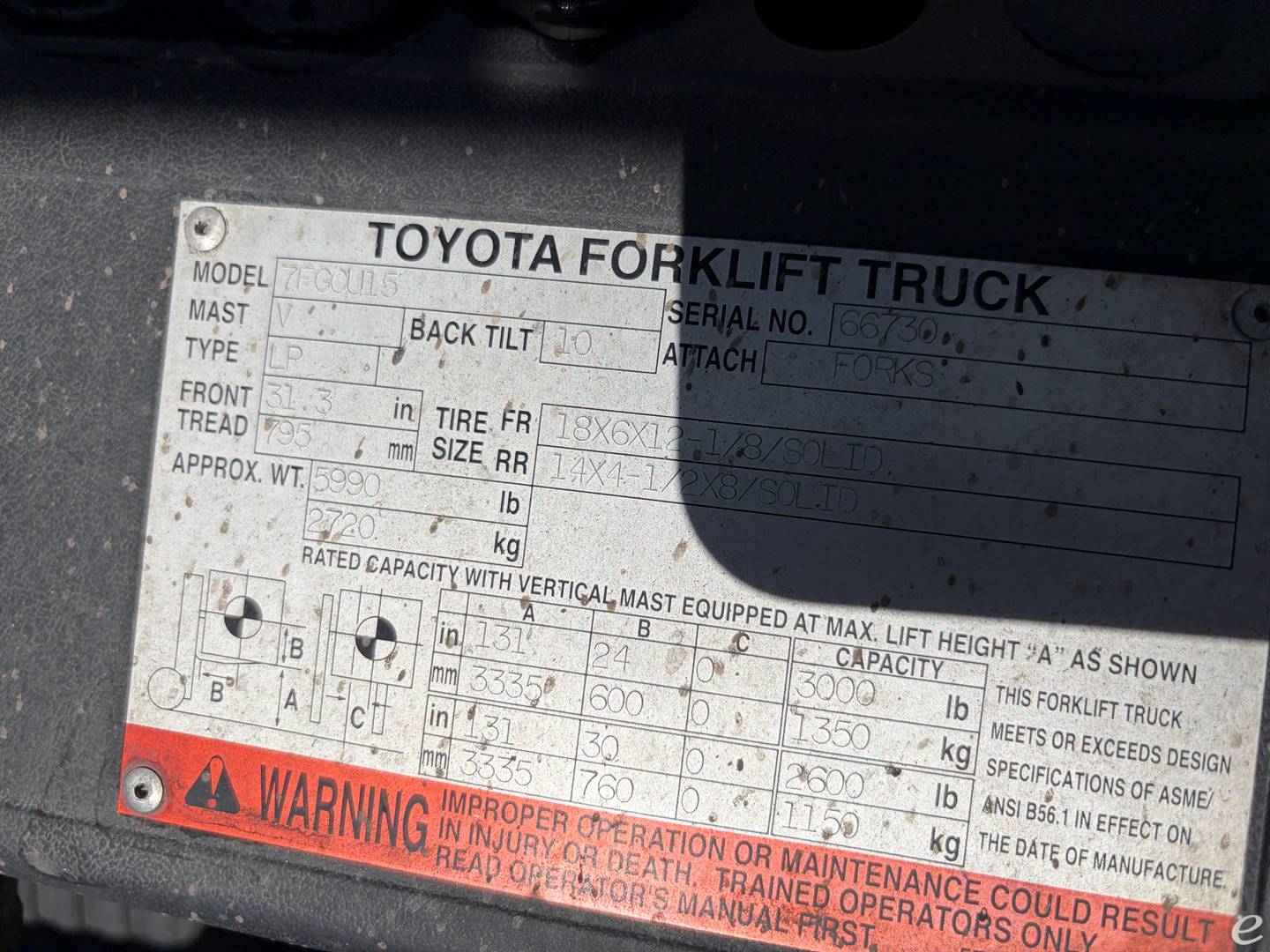 2006 Toyota 7fgcu15