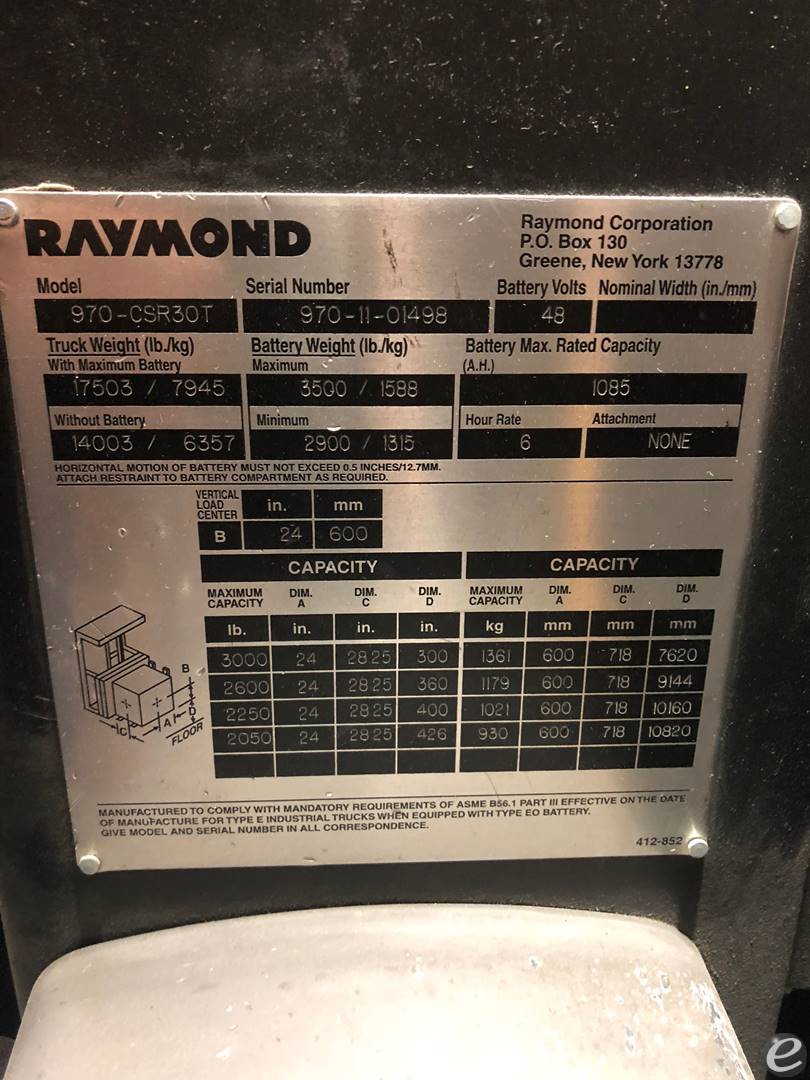 2011 Raymond 970-CSR30T
