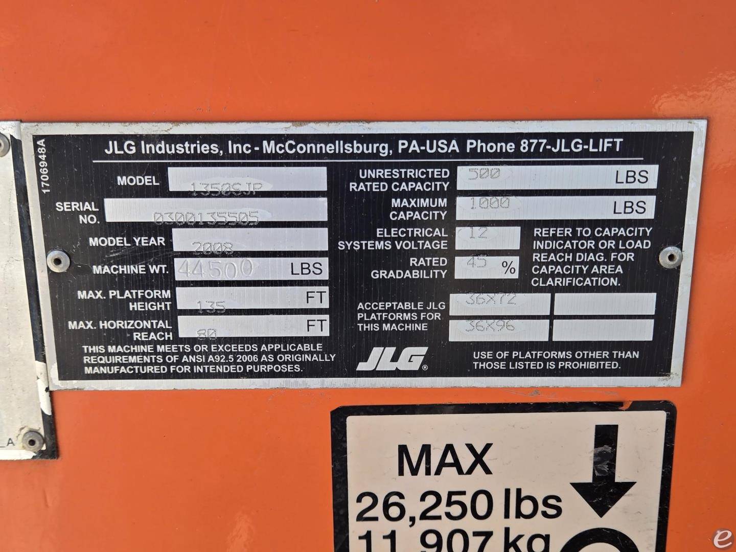 2008 JLG 1350SJP