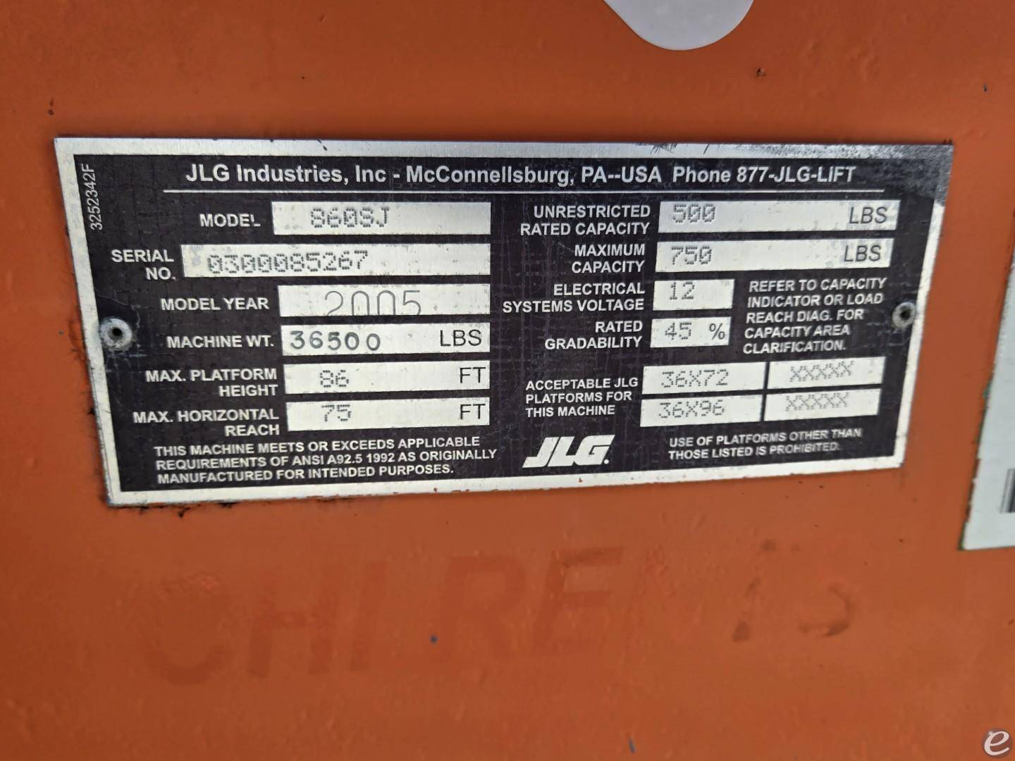 2005 JLG 860SJ