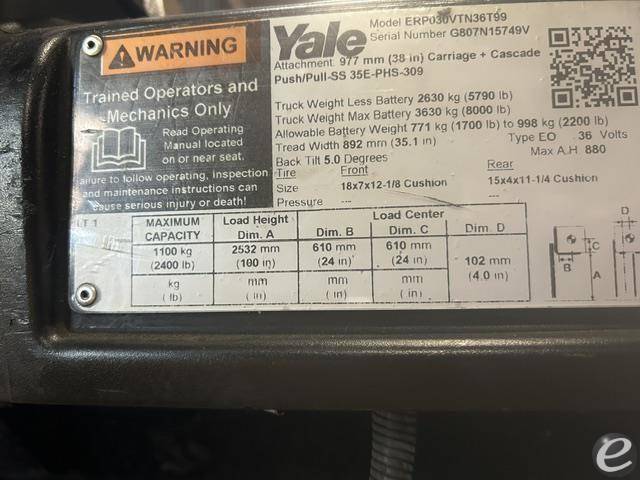 Yale ERP030VT