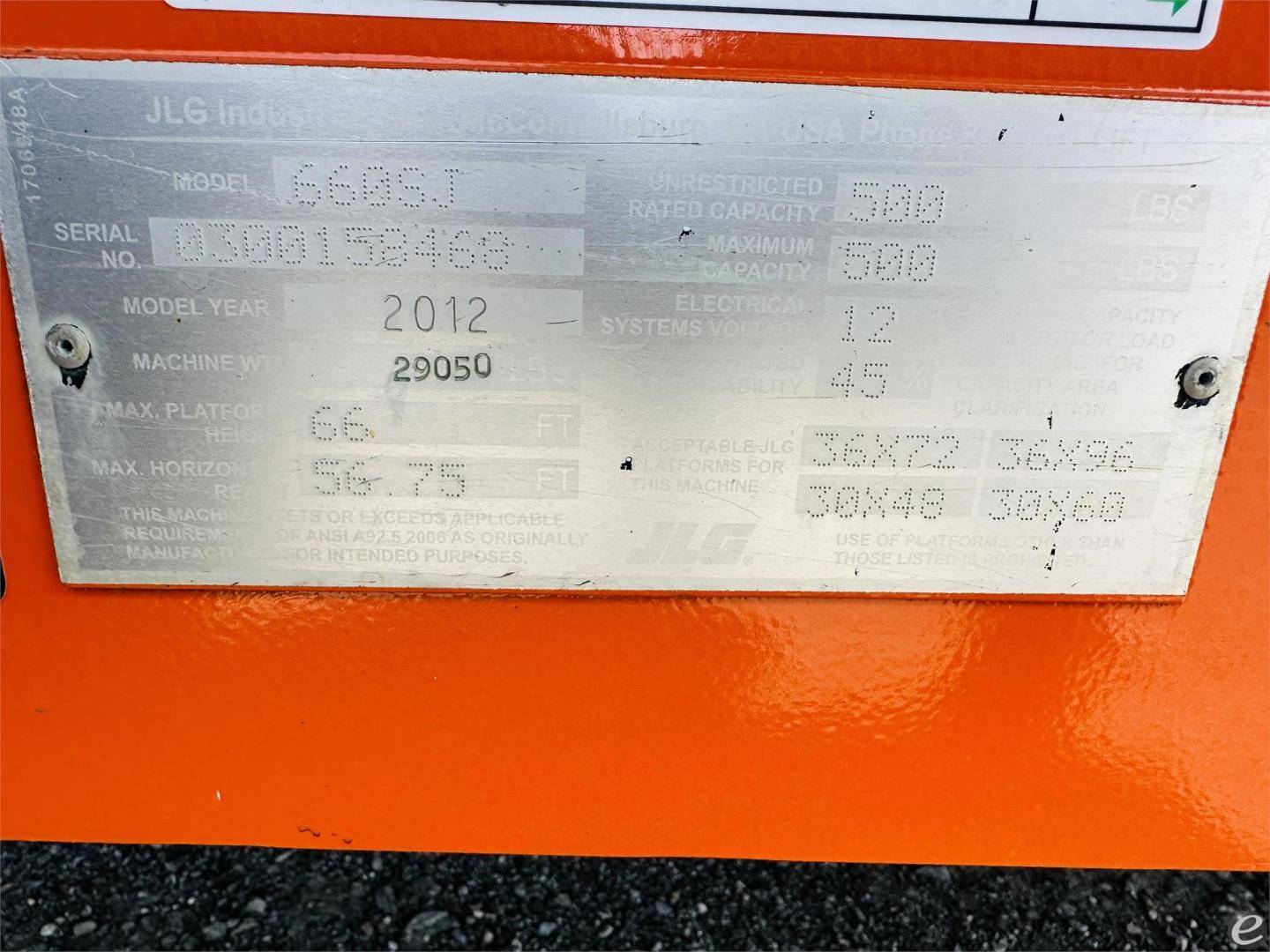 2012 JLG 660SJ