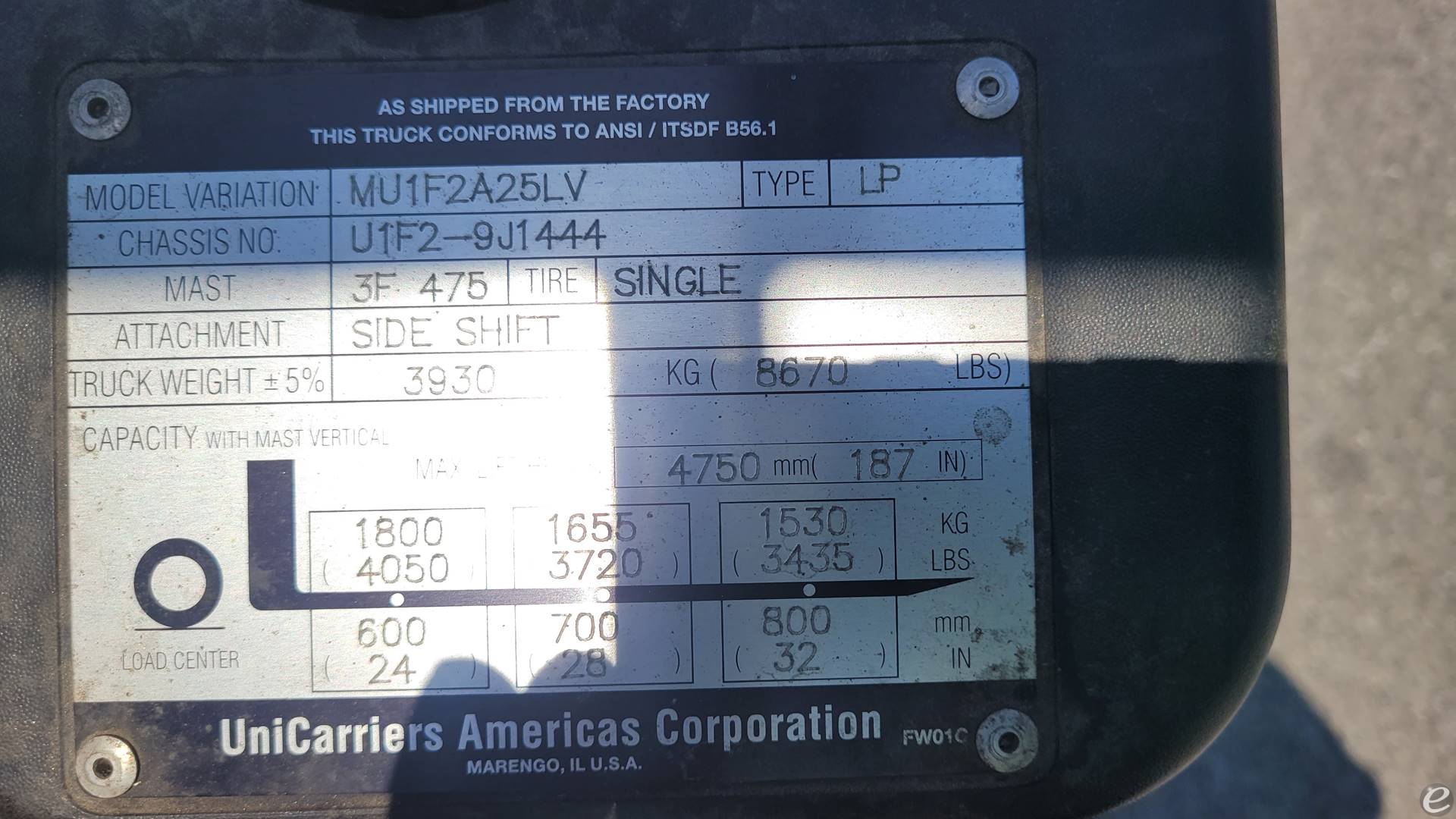 2015 Unicarriers PF50 LP Gas Forklift - 123Forklift