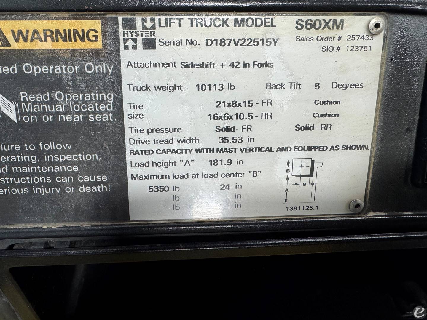 2001 Hyster S60XM