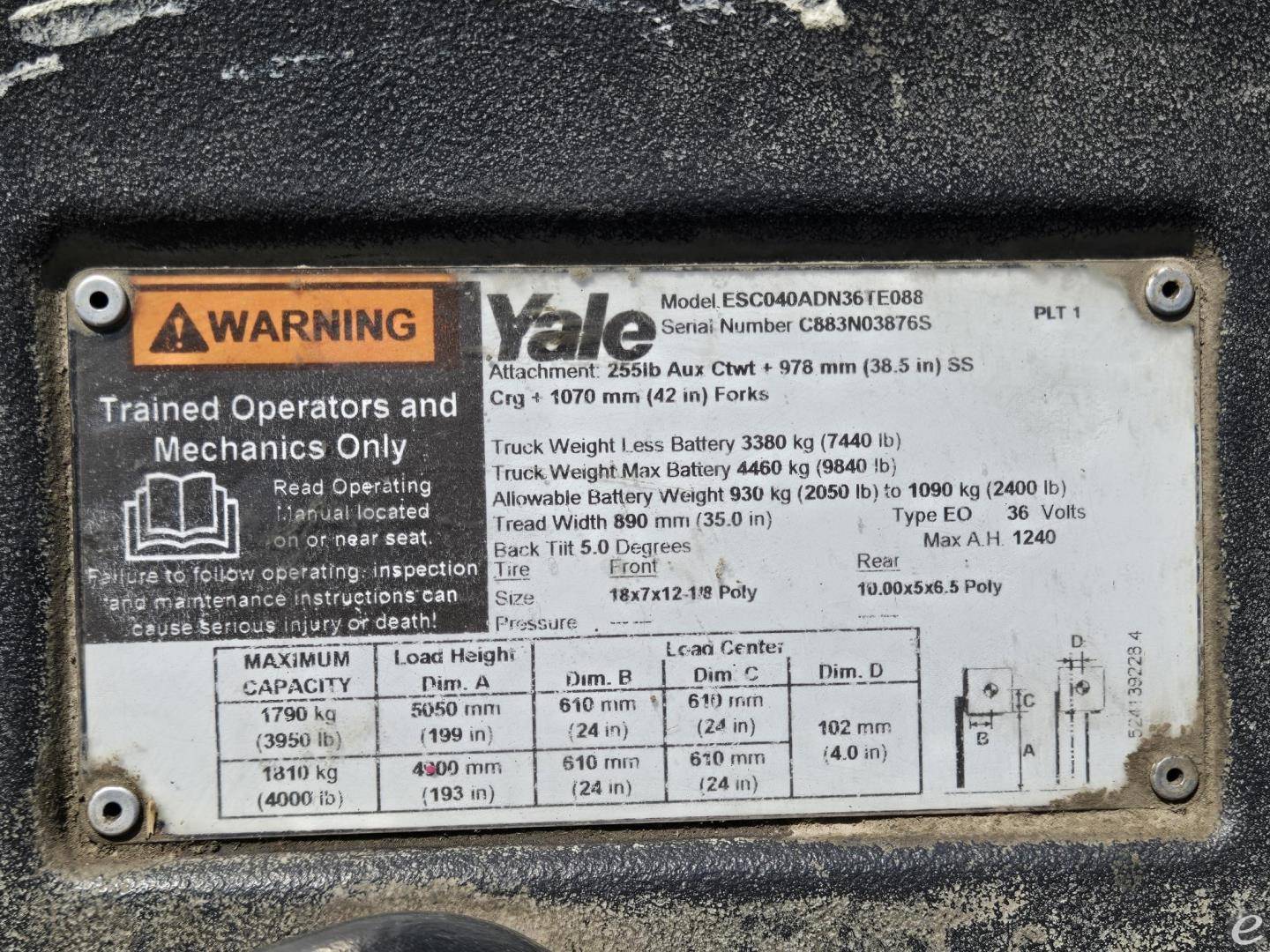 2018 Yale ESC040AD