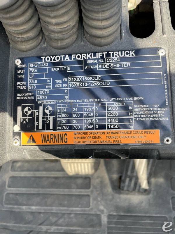 2020 Toyota 8FGCU30