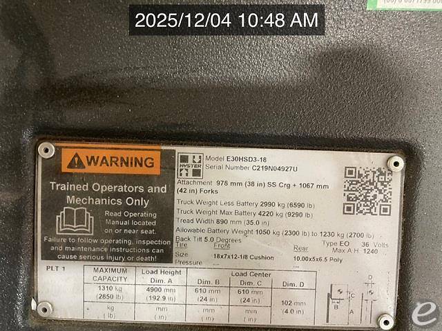 2020 Hyster E30HSD3