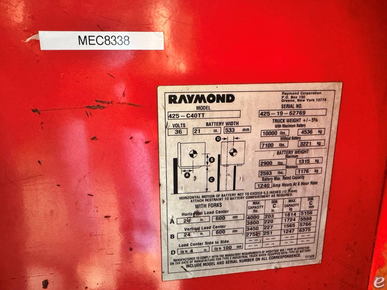 2019 Raymond 425-C40TT