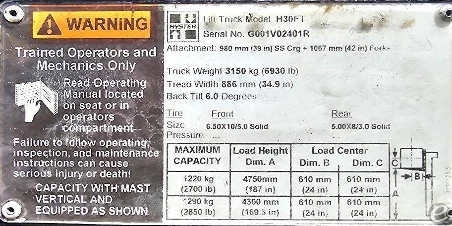 2017 Hyster H30FT LP Gas Forklift - 123Forklift