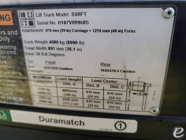 2018 Hyster S50FT LP Gas Forklift - 123Forklift