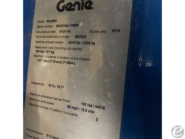 2014 Genie GS-2632 Electric Scissor Lift - 123Forklift
