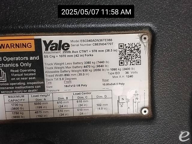 2019 Yale ESC040AD