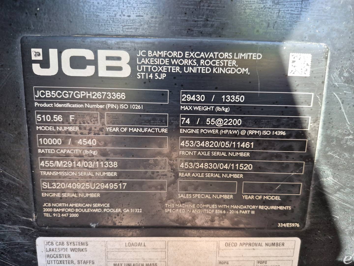 2018 JCB 510-56F