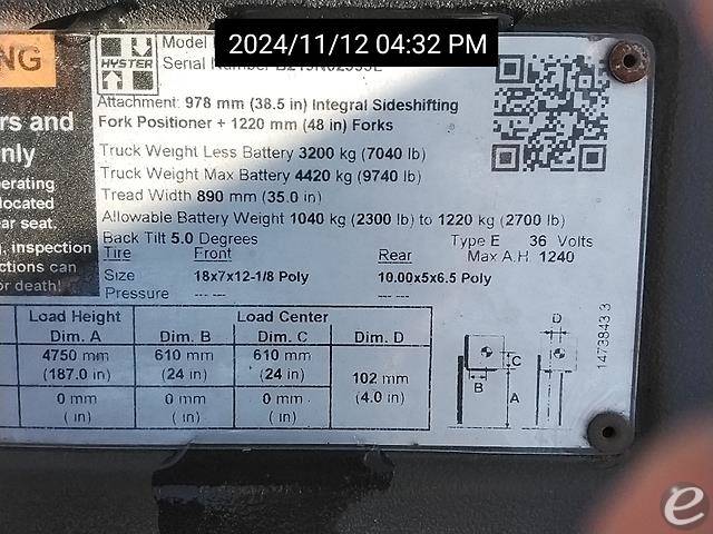 2013 Hyster E40HSD3