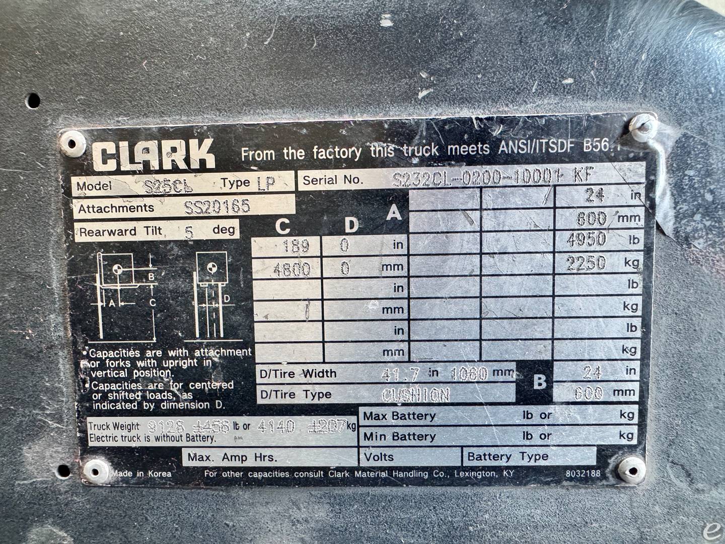 2018 Clark S25CL