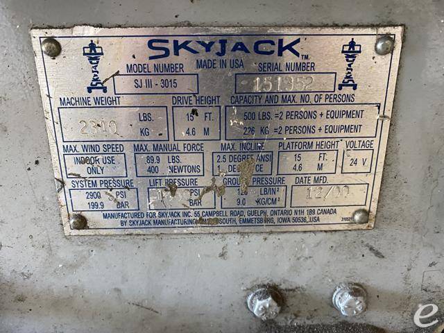 2000 Skyjack SJ3015