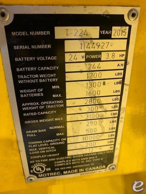 2015 Motrec T-224 Electric Forklift - 123Forklift