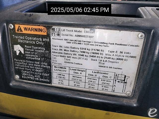 2016 Hyster E80XN