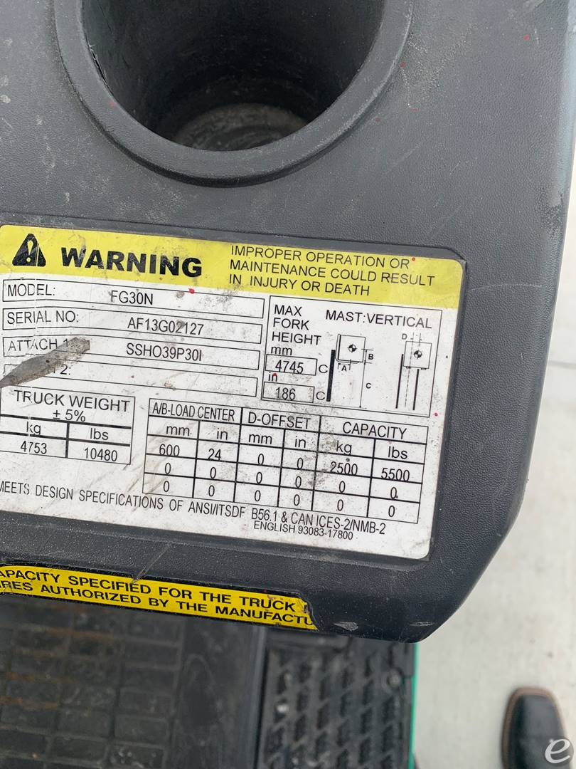 2019 Mitsubishi FG30N5 LP Gas Forklift - 123Forklift