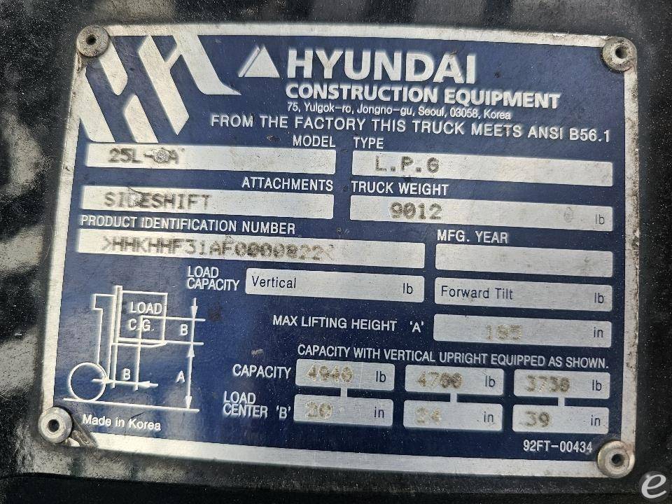 2021 Hyundai 25L-9A