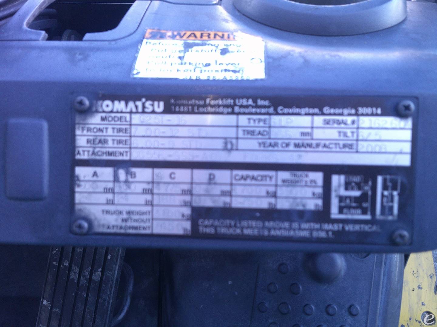 2008 Komatsu FG25T-16