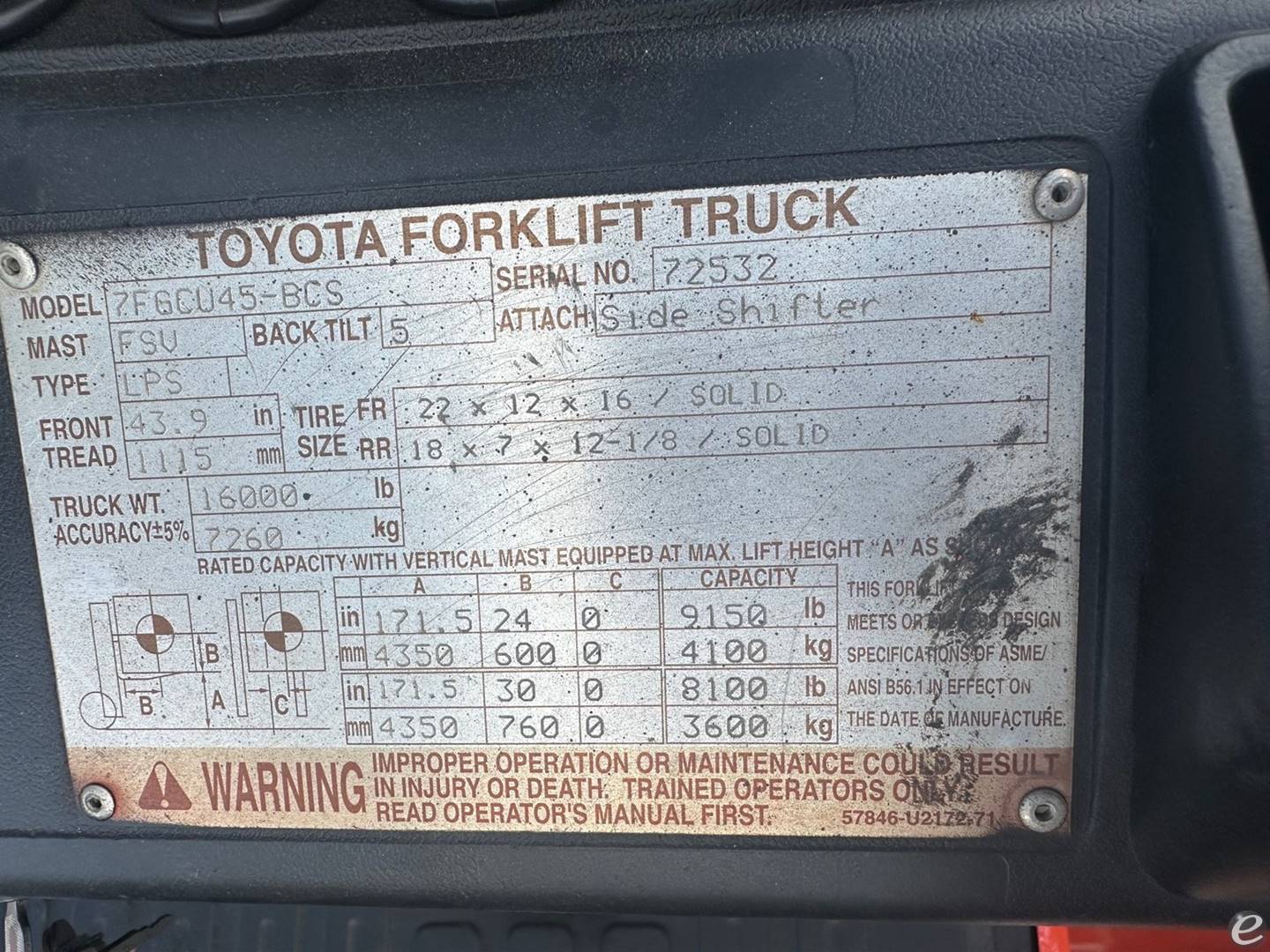 2013 Toyota 7FGCU45