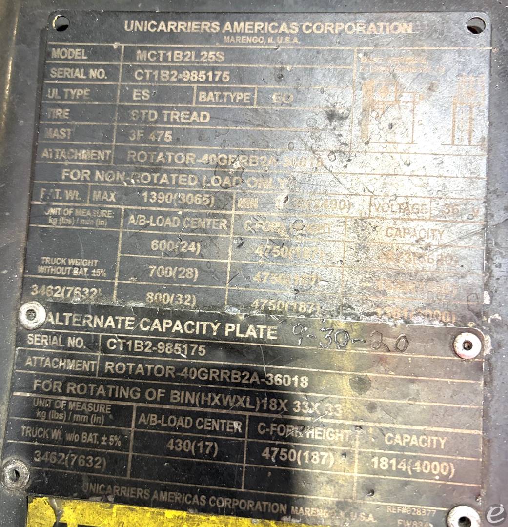 2020 Unicarriers BXC50N/40G-RRB-2A-36018