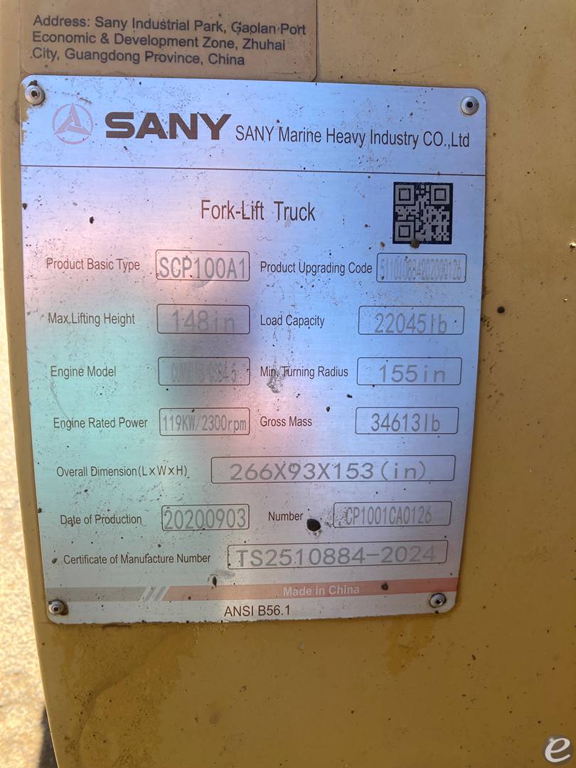 2020 Sany SCP100A
