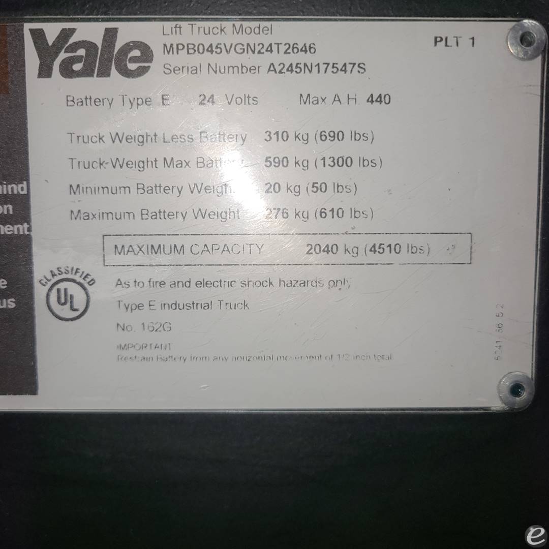 2018 Yale MPB045VG